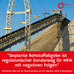 NRW Alleingang Rohstoffabgabe